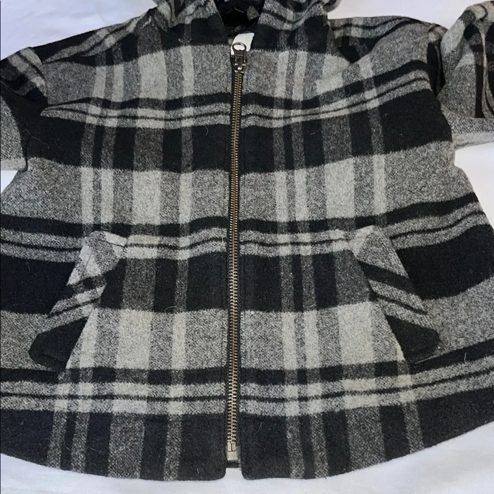 GAP Black and Gray Hooded Cape with A-line Silhouette